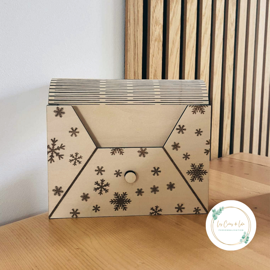 Enveloppe cadeau Noël bois personnalisable