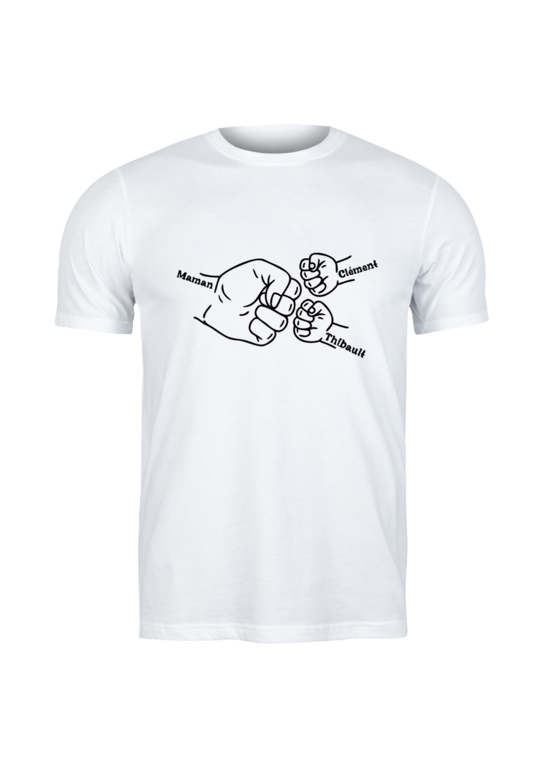 T-shirt poing famille personnalisé