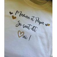 T-shirt Papa et maman ce sont dit oui coeur