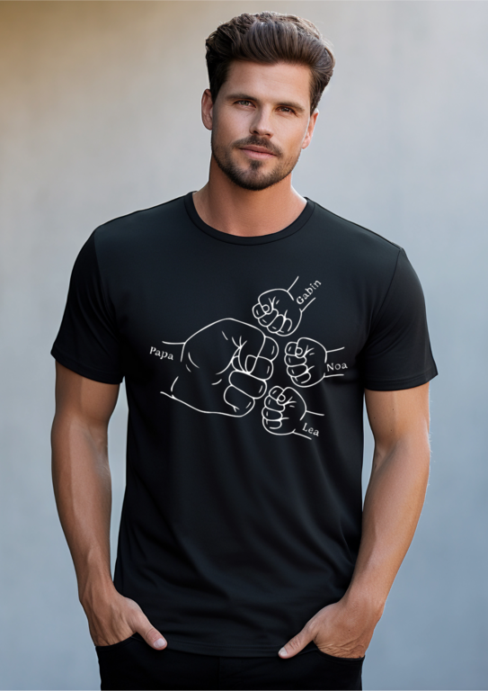 T-shirt poing famille personnalisé