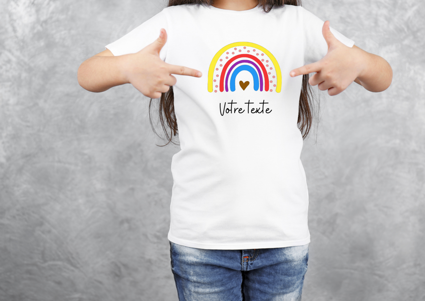 T-shirt "Arc en ciel" personnalisé
