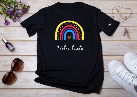 T-shirt "Arc en ciel" personnalisé