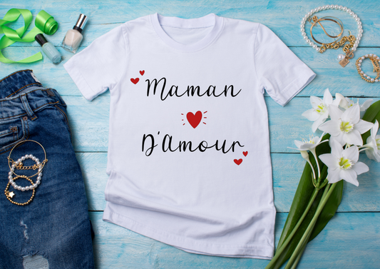 T-shirt " ... d'amour" personnalisé