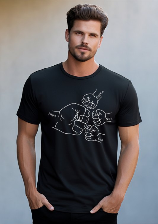 T-shirt poing famille personnalisé