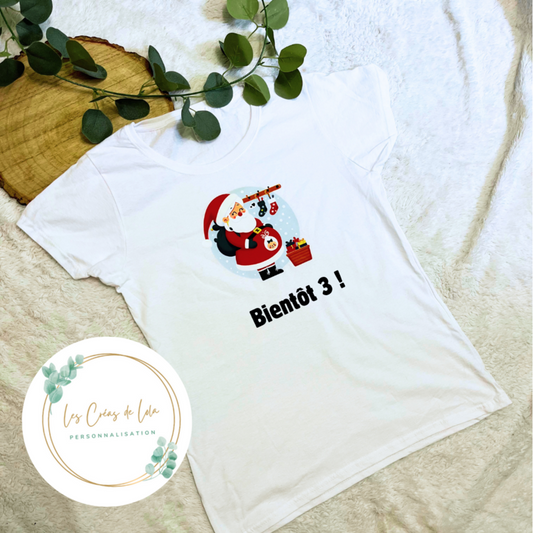 T-shirt annonce grossesse spécial noël