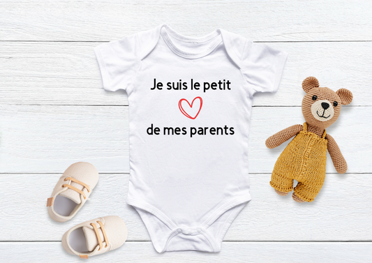 Body bébé "je suis le petit coeur de mes parents"