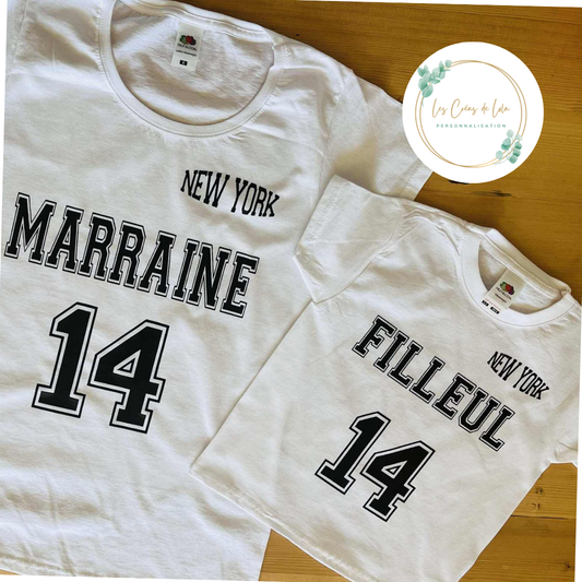 T-shirt assorti New York personnalisé