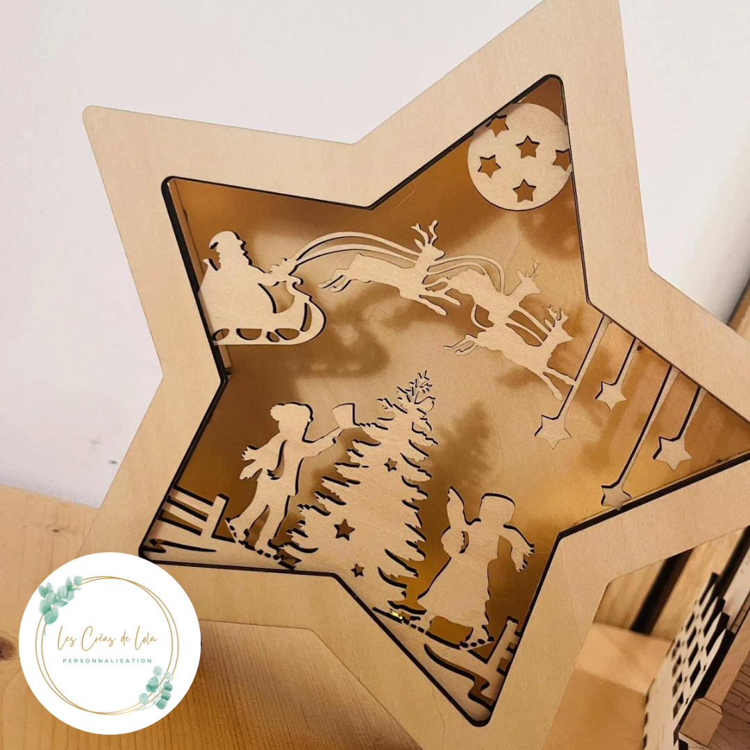 Étoile lumineuse Noël personnalisable