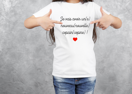 T-shirt "je vais avoir un nouveau copain" annonce grossesse