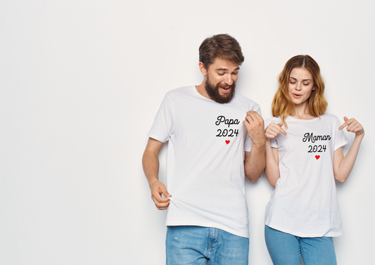 Lot T-shirts Maman et Papa