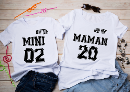 T-shirt assorti New York personnalisé